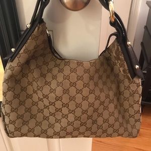 Gucci signature fabric tote bag
